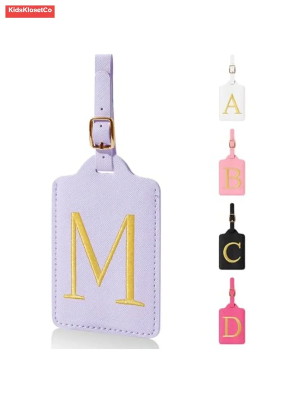 Personalized Initial Luggage Tags with Privacy Card, Monogrammed PU Leather